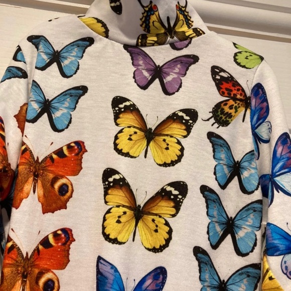 I saw it first butterfly print high neck longsleeve bodysuit ladies size 4 new - Picture 3 of 4